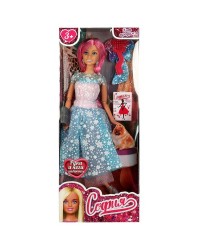 Кукла 29 см София, розовые волосы ,руки и ноги сгиб, акс.