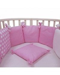 Борт в кроватку `12 месяцев` розовый