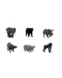 M4136 Набор фигурок Детское Время - Дикие животные (в наборе 6 видов: Слон, Бегемот, Носорог, Буйвол, Медведь, Горилла), серия: Дикие животные