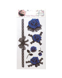 LUKKY FASHION набор тату 3D, синие розы