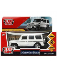 Машина металл MERCEDES-BENZ G-CLASS 12 см, двери, багажн, белый, кор. Технопарк