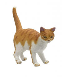 M4201 Фигурка Детское Время - Кошка Табби (стоит, с вытянутым вверх хвостом, цвета: рыжий, белый), серия: Домашние животные