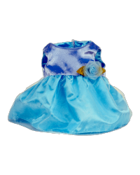 Платье принцессы `Мишки` голубое (для мягконабивной игрушки)