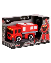 Конструктор с отверткой `Пожарная машина-робот с брандспойтом`