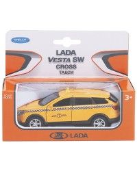`Welly` Металлическая модель машины `LADA VESTA SW CROSS такси`