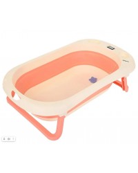 Детская ванна складная 81,5 см,встроенный термометр, Pink/Персик 81,5*46*20 см PITUSO