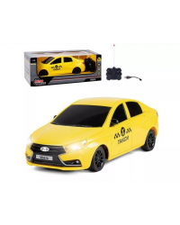 Р/У Машина Lada Vesta такси, 40MHz, свет фар, в компл. аккум., USB кабель, цвет желтый