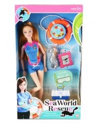 Кукла `Пляжная спасательница` 28 см, в наборе животное, аксесс., в ассорт.