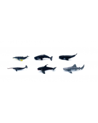 M6028 Набор фигурок Детское Время - Морские животные (в наборе 6 видов: тигровая пятнистая акула, Гренландский кит, нарвал, горбатый кит, косатка, каш