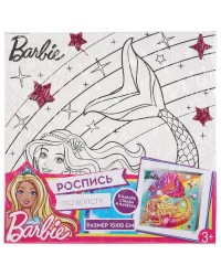 `MultiArt`Набор для росписи по холсту `Barbie` с глиттером/стразами/пайетками