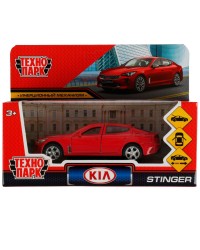`Технопарк` Машина металл KIA STINGER длина 12 см, двери, багаж., инерц, красный, в/к