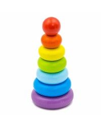 Деревянная игрушка Пирамидка `Колечки` (7 деталей)