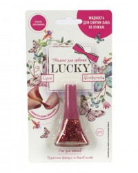 Лак Lucky серия конфетти розовый с блестками