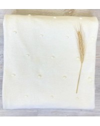 Плед `Пупырка` на трикотажной основе 100*90 (молочный) шерсть-70% эластан-30%