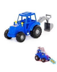 Трактор `Мастер` (синий) с лопатой в сеточке
