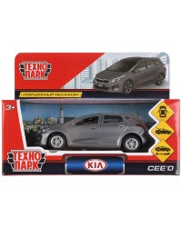 `Технопарк` Машина металл KIA CEED, длина 12 см, откр дв, багаж, инерц, серый, в/к