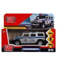 `Технопарк` Машина металл HUMMER `hummer H2 полиция` 12 см,инерц, цвет сереб, в/к