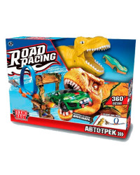 `Технопарк`` Игрушка пластик ROAD RACING автотрек с динозавром. 1 машинка, 1 петля, в/к