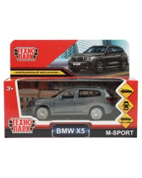 `Технопарк` Машина металл BMW X5 M-SPORT 12 см, двери, багаж, инерц, мокрый асфальт, в/к