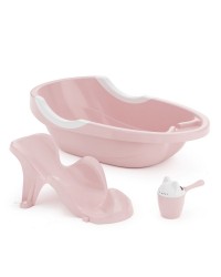Набор для купания детский (ванна+горка+ковш) АЛЬТЕРНАТИВА Розовый