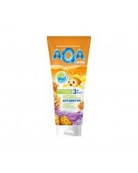 AQA Baby Kids Шампунь и гель для душа для девочек с протеинами пшеницы, 250 мл