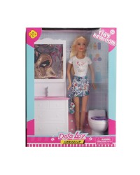 Игровой набор с куклой DEFA Lucy `Туалетная комната`