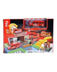 Игровой набор FANJIA TOYS `Парковка-чемоданчик: Станция пожарных` в/к