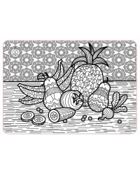 Коврик-раскраска маленький `Фруктовый микс с ананасом` размер 48х33,5 см