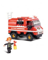Конструктор пластмассовый `Sluban` - `Пожарный: Пожарная машина с лестницей` (133 дет.)