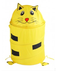 Корзина для хранения игрушек `Котик`, цвет желтый, 45*50 см.