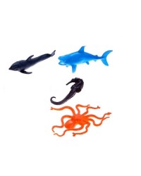 `Играем вместе` Игрушки пластизоль набор морских животных 4 шт. в пак.