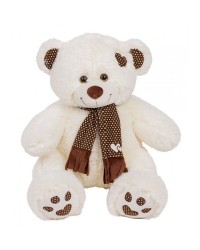 Медведь Тони с шарфом Молочный 85см