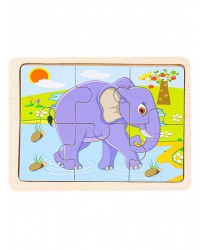 Пазл в рамке `Слон` дерево