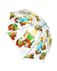 Зонт детский майнкрафт r-50см, прозрачный, полуавтомат