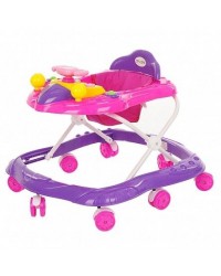 Ходунки Самолёт BAMBOLA(8 колес,игрушки,муз)Pink+Purple/Малиновый