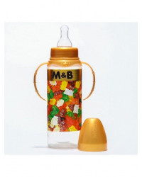 Бутылочка для кормления `Мармелад M&B` 250 мл цилиндр, с ручками