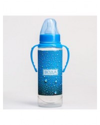 Бутылочка для кормления `Вода` 250 мл цилиндр, с ручками