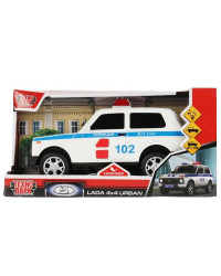 `Технопарк` Пластиковая модель «Lada 4x4 Urban. Полиция» свет+звук, 2 кнопки, инерц.