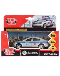 `Технопарк` Металлическая модельмашины `Skoda Octavia.Полиция`, открыв. двери, инерц.