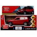 Превью-фото #1 `Технопарк` Машина металл LADA NIVA длина 12 см, двери, багаж, инерц, красный, в/к