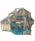 Превью-фото #1 Кукольный домик из дерева с гаражем `Морская волна`
