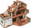Превью-фото #1 Кукольный домик с гаражем, цвет Дизайнерский шоколад (мебель в комплекте)