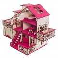 Превью-фото #4 Кукольный домик с гаражем, цвет `Фуксия` (мебель в комплекте)