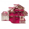 Превью-фото #1 Кукольный домик с гаражем, цвет `Фуксия` (мебель в комплекте)