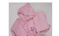 Превью-фото #1 Комплект. махра (халат 6-24 м.+ полотенце). вышивка , розовый