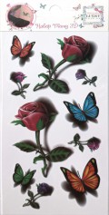Превью-фото #1 LUKKY FASHION набор тату 3D, бабочки, розы