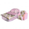 Превью-фото #1 Мебель мягкая Кровать,1 кресло,2 подушки,одеяло `Милая зайка` с розовым плюшем НМ-003/5-26