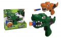 Превью-фото #1 Бластер-динозавр, стреляющий мягкими патронами, 2 цвета в ассортименте, в комплекте 4 софт-патрона, в/к