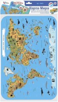 Превью-фото #1 Игра магнитная `Карта мира. Животные. Достопримечательности`