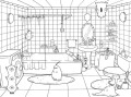 Превью-фото #1 Коврик-раскраска маленький `Монстры в ванной` 48х33,5 см